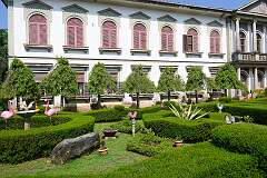 The garden in front of the St. Cajetan Church, or Church of Divine Providence, completed in 1661.