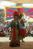 Another scene of the Tibetan Opera with the Tibetan flag (now banned by the Chinese in Tibet) in the background.