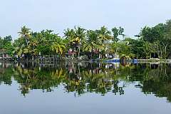 View on the backwaters of Kodamthuruth, Kerala.