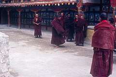 Monks practicing a spiritual dance, Hemis Gompa.