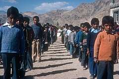 Boys in rows at the assembly at Lamdon Model School.