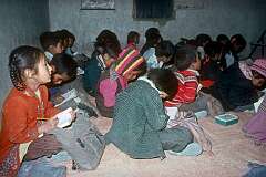 Children in class, in Lamdon Model School.