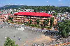 View to the Sacred Heart Girls High School from the roof of the the Don Bosco Centre for Indigenous Cultures, Shillong.