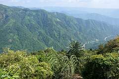 The view from Cliffside Home Guesthouse in Cherrapunji (Sohra).