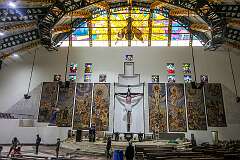 The altar of the Mary Help of Christians Cathedral, the Catholic Cathedral of Kohima.