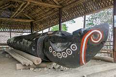 A "Süngkong", the Ao name for the log drum, in Kisama Naga Heritage Village.