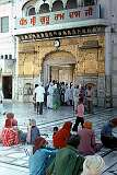 A gate into the Golden Temple, the holiest Gurdwara and the most important pilgrimage site of Sikhism.