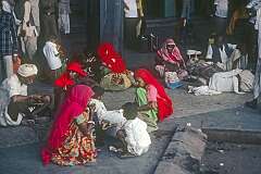 Women at the bus station near Ajmeri Gate in Jaipur.