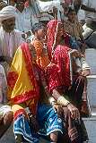 Rajasthani woman watching at the festival in Pushkar.