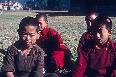 Young novice Buddhist monks, at the Tsuklakhang Monastery.