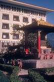 Buddha statue in front of the old Secretariat of Gangtok; after the 2011 earthquake it was brought down and a new structure built.