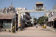 One of the gates to a temple at North Car Street, in Chidambaran, a town and municipality in Cuddalore district of Tamil Nadu.