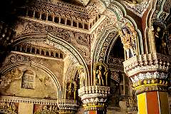 The magnificent Nayak Durbar Hall, where audiences with the King were held, in the Royal Palace of Thanjavur.