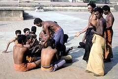 Young Devotees at the Brihadisvara Temple in Thanjavur.