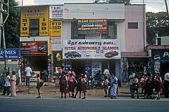 School girls on Big Bazaar Street, a busy shopping street near the market in Tiruchirappalli (Trichy).
