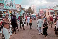 The street leading from the sea to the Ramanathaswamy temple in Rameswaram.