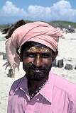 A fisherman on the beach in Dhanushkodi.