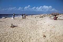 Fishermen on the beach, Dhanushkodi.