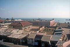 View from the Gandhi Memorial to the Kanniya Kumari Amman Temple, dating back thousands of years and dedicated to the Hindu goddess Kumari, a consort of Shiva.