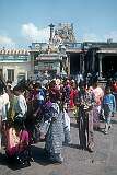 Devotees at the entrance of the Dhandayuthapani Swamy Temple, Palani.