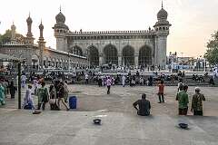 The Makkah Masjid (Mecca Masjid), the largest mosque of Hyderabad, built during the 17th century. It serves as the primary mosque for the Old City of Hyderabad.