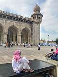 The plaza in front of the Makkah Masjid (Mecca Masjid).