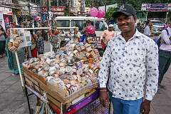 One of the many traders near the Charminar.