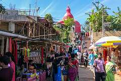 Steps going up to Tripura Sundari Temple, in the ancient city of Udaipur. The temple complex is dedicated to Goddess Tripura Sundari and attracts devotees from all over the country.