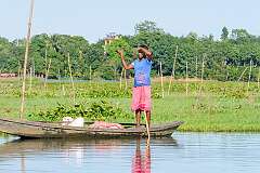 A fisherman on Rudra Sagar Lake, 20 kilometres west of Udaipur and 50 kilometres south of Agartala.