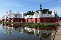 Neermahal palace, situated in the middle of Rudrasagar Lake (Twijilikma), in Melaghar about 50 kilometers south of Agartala.