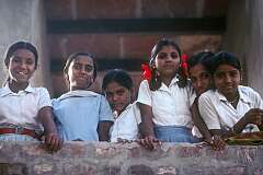 A group of young girls in Agra.