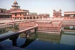 The Fatehpur Sikri Fort, in the political capital of India's Mughal Empire near Agra under Akbar's reign, from 1571 until 1585, when it was abandoned and the capital moved to Delhi.
