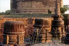 Stupas, dating from the time of Emperor Ashoka (c. 268 to 232 BCE) in Sarnath.