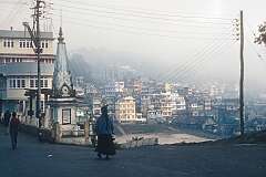 A foggy day and a monument in Kalimpong.