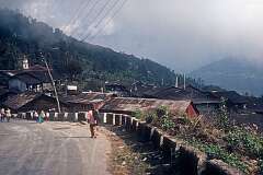 The road into Pedong, a village 22 kilometres northeast of Kalimpong on the way to the Indo-Tibetan border in Sikkim at an altitude of 1,240 metres.