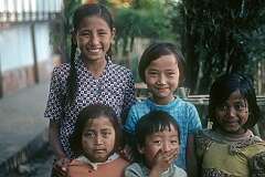 Five young girls at Jangsa Gompa.