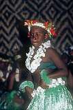 A young girl performing a  traditional Gilbertese dance in the Mendana Hotel,  Honiara.