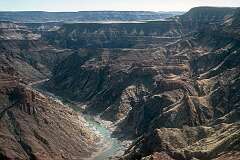 Fish River Canyon, a gigantic ravine, Africa's largest.