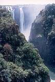 View to Rainbow Falls, Victoria Falls, from the bridge to Zambia.