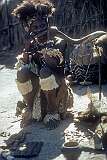 A traditional healer (Witchdoctor) in Karanga Cultural Village, near Great Zimbabwe National Monument.