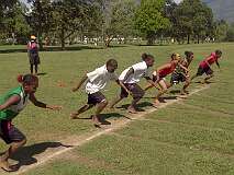 Gordonvale, Queensland, Australia, 2005 - Senior girls race at the Djarragun College Sports and Athletics Day.